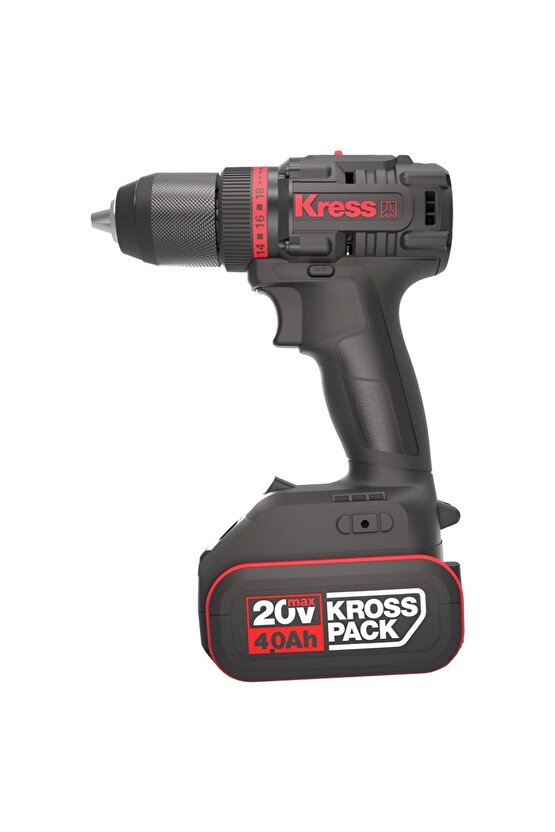 KUA71 20Volt4.0Ah Li-ion Çift Akülü Kömürsüz Profesyonel Şarjlı Matkap