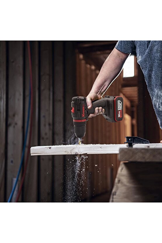 KUA71 20Volt4.0Ah Li-ion Çift Akülü Kömürsüz Profesyonel Şarjlı Matkap