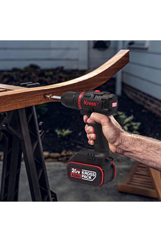 KUA71 20Volt4.0Ah Li-ion Çift Akülü Kömürsüz Profesyonel Şarjlı Matkap