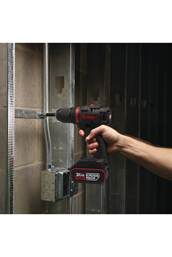 KUA71 20Volt4.0Ah Li-ion Çift Akülü Kömürsüz Profesyonel Şarjlı Matkap