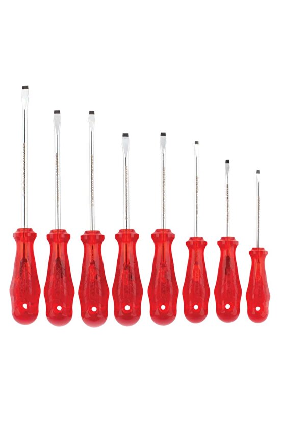 IZELTAS Düz Uçlu Tornavida Takımı Kraft Seri 8 Parça