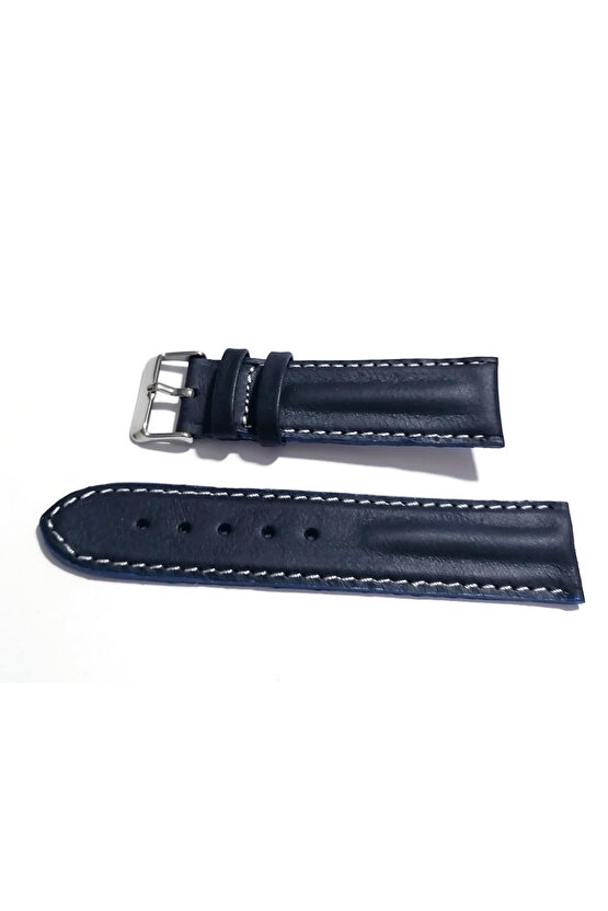 Her Saate Uygun Bombeli 20 mm Piramit modeli UZUN XL Hakiki Deri (221) MAVİ