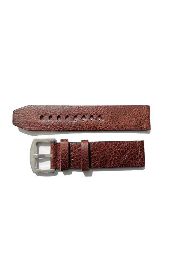&Her Saate Uyumlu Hakiki Grizi Deri Saat Kordonu 22  mm  (165)  kahverengi