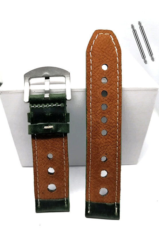 Tissot & Fossil & Panaray  Uyumlu Crayz Hakiki  Deri  24 mm  YEŞİL