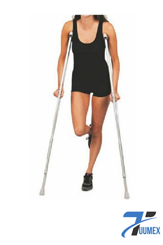 Koltuk Altı Değneği (L 1.75-1.85 BOY) Alüminyum Pimli Çift Boy Ayarlanabilir