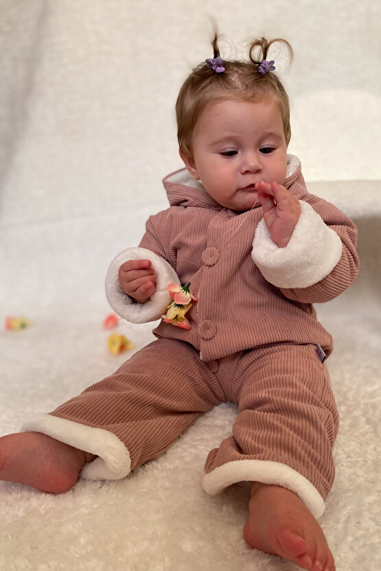 Kız Erkek Unisex Mevsimlik Çift Kat Kadife Ultrasoft Şapkalı Bebek Çocuk Uyku Tulumu Astronot Tulum