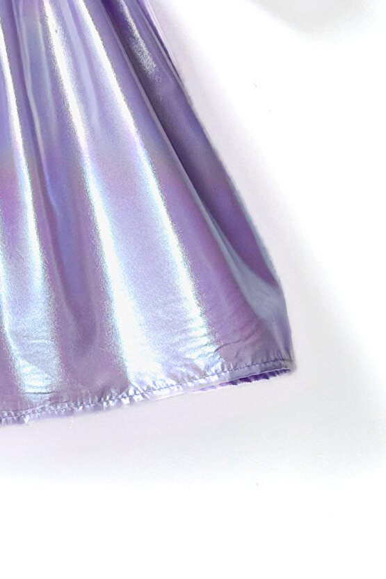 Kız Bebek Kız Çocuk Doğum Günü Parti Düğün Elbise Yarım Kol Astarlı Parlak Elbise