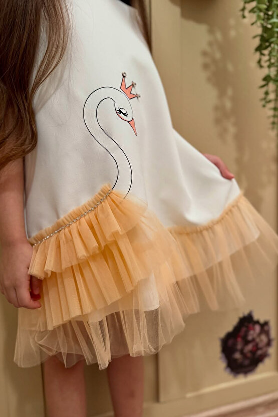 Kız Bebek Kız Çocuk Doğum Günü Parti Düğün Elbise Kolsuz Fırfırlı Tüllü Tütülü Tütü Astarlı