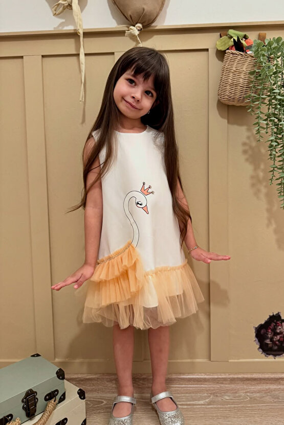 Kız Bebek Kız Çocuk Doğum Günü Parti Düğün Elbise Kolsuz Fırfırlı Tüllü Tütülü Tütü Astarlı