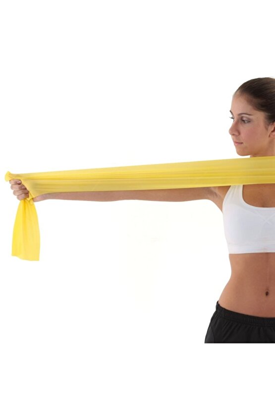Egzersiz Bandı Plates Bantı Pilates Bantı Plates Bantı Sarı Yumşak