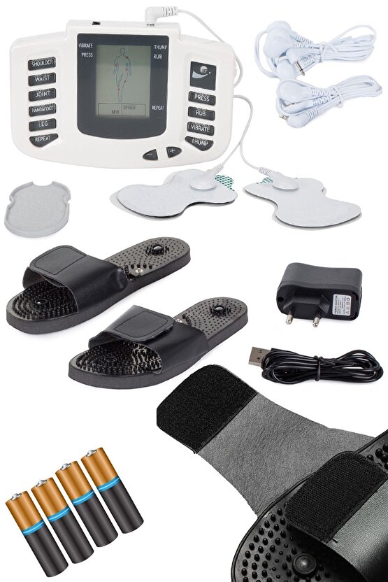 Elektronik Terlikli Fizik Tedavi Tens Terapi Cihazı Masaj Aleti 16 Pedli