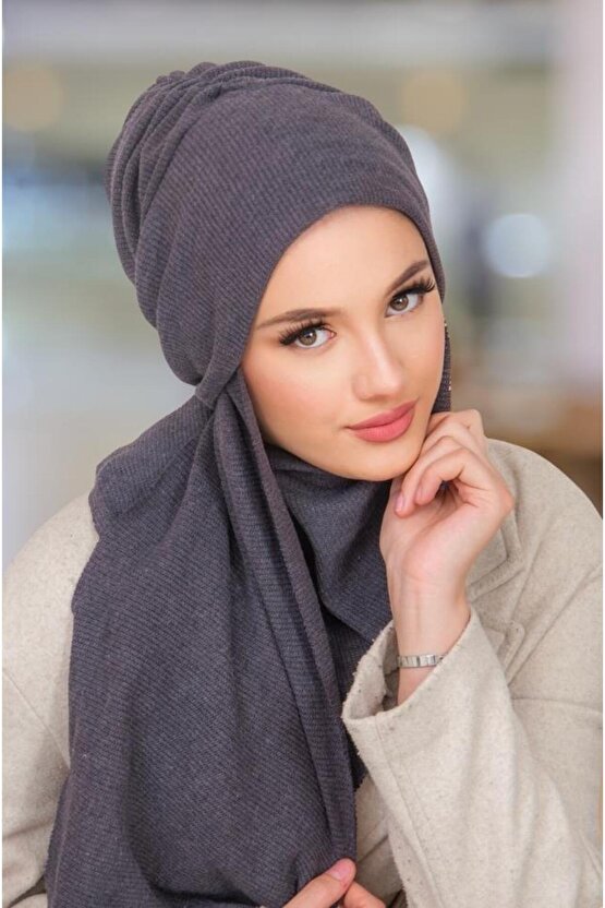 Füme Triko Kelebek Bone Şal