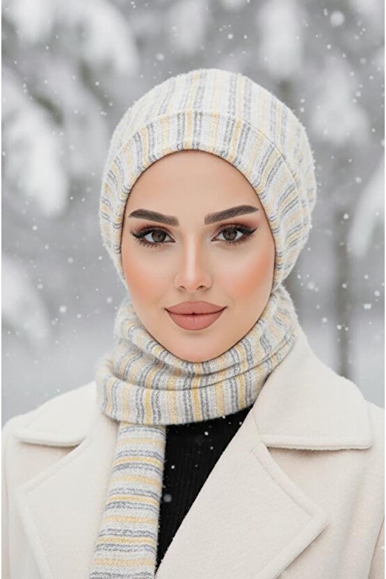 Kemik Çizgili Tesettür Bere