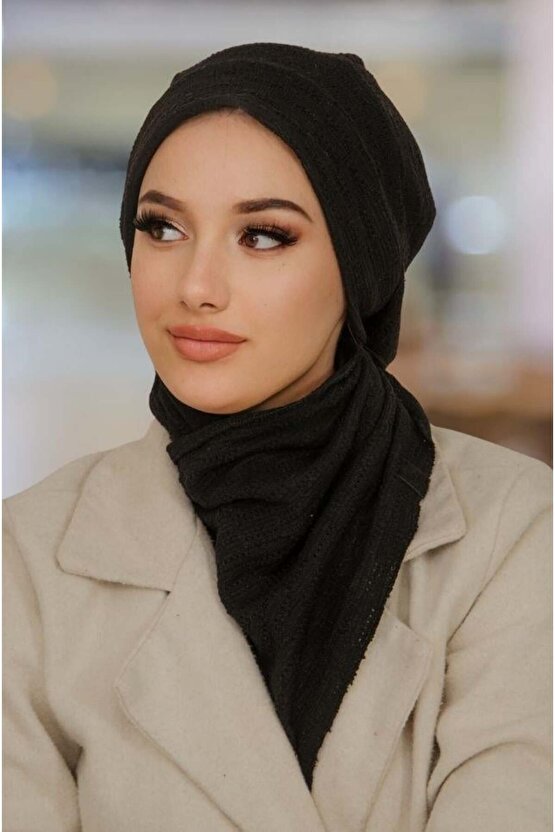 Siyah Triko Tesettür Bere Ve Etol Takım