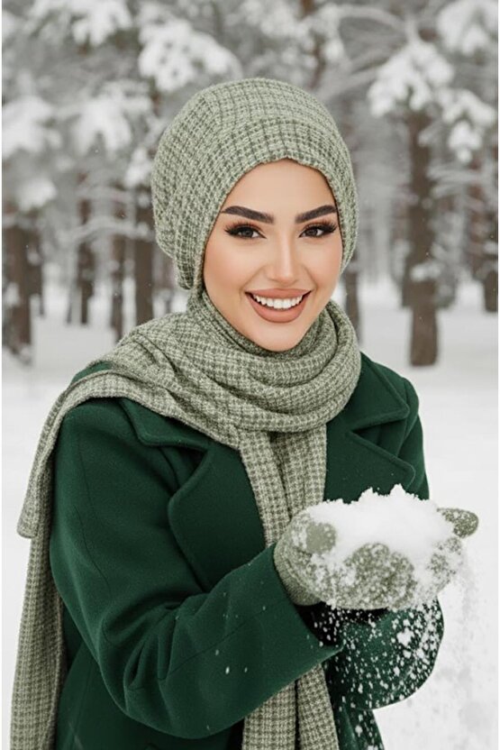 Kuşkonmaz Yeşil Tesettür Bere