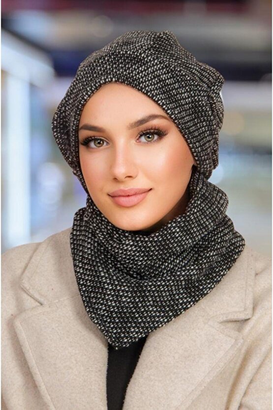 Siyah Melanj Tesettür Bere Ve Etol Takım