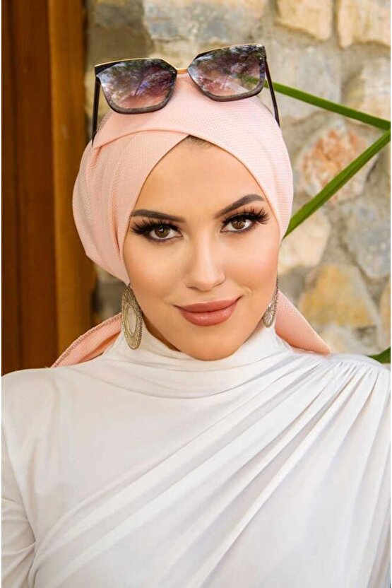 Açık Somon Çapraz Bantlı Bone