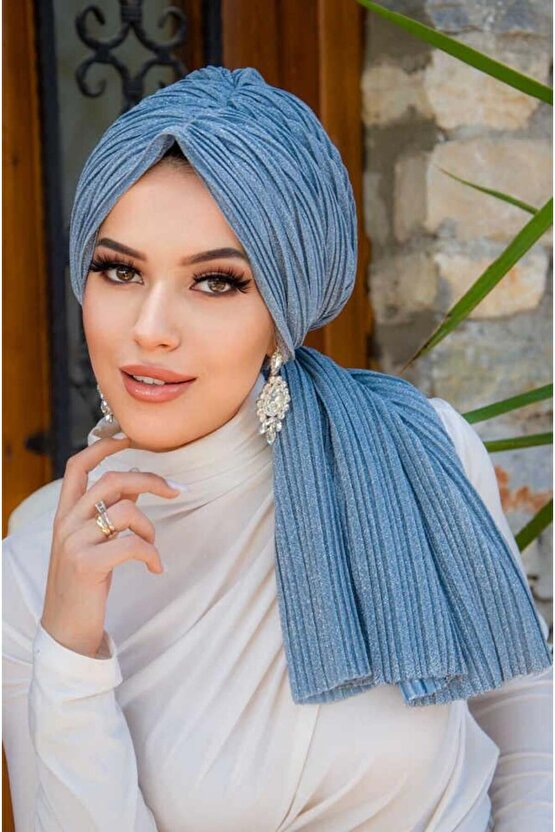 Bebe Mavi Işıltılı Piliseli Tokalı Bone