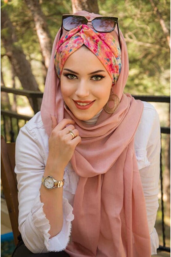 Pudra Benekli Burgu Hazır Şal