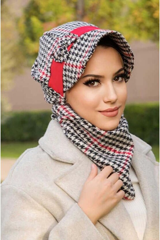 Kazayağı Tesettür Şapka Ve Etol Takım