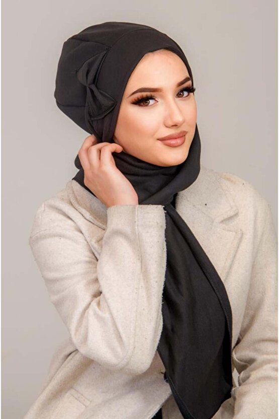 Siyah Fiyonklu Tesettür Bere