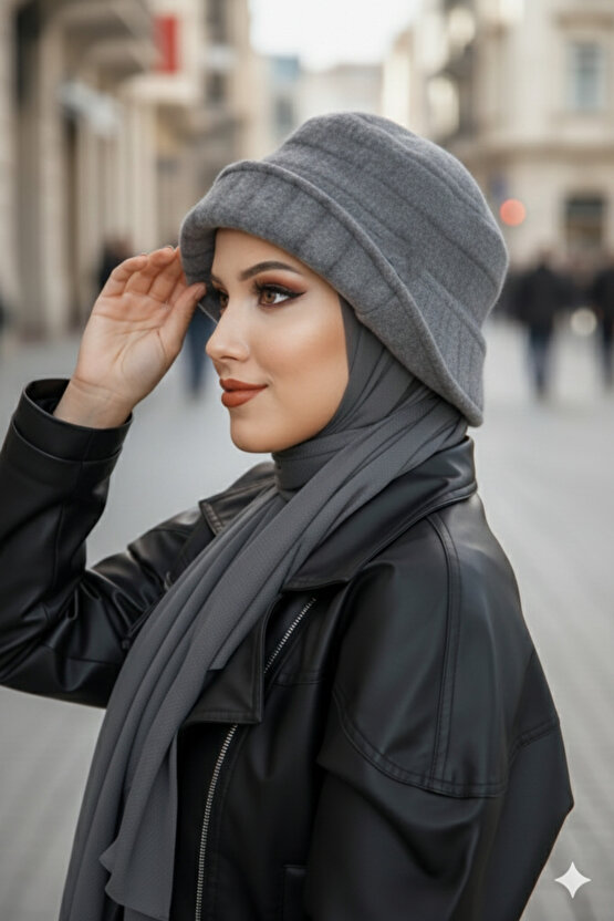 Füme Düğme Desen Bucket Şapka