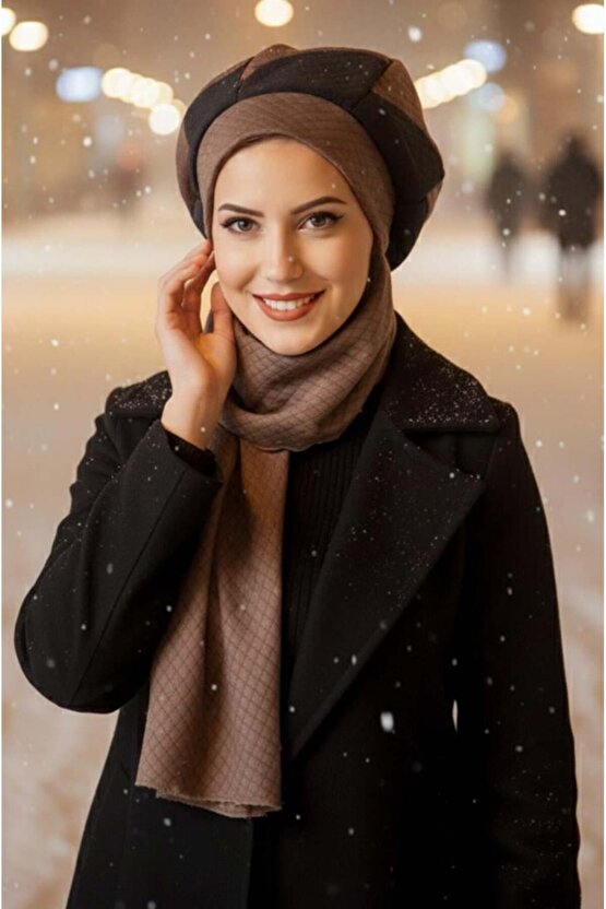 Vizon Siyah Kapitone Tesettür Bere