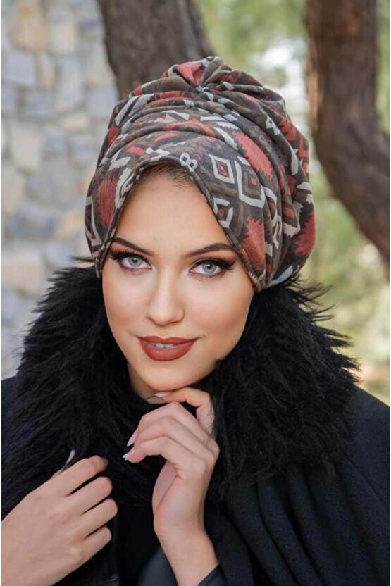 Vizon Kahve Bantlı Şapka Bone