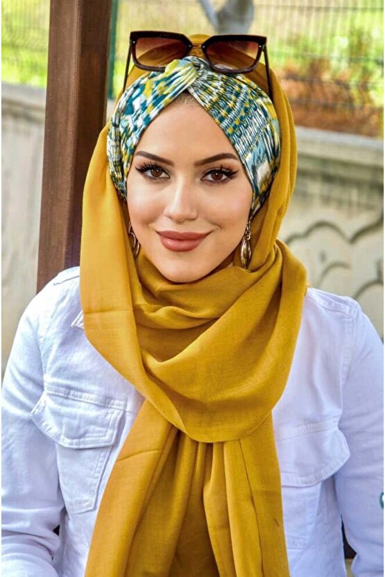 Hardal Desenli Burgu Hazır Şal