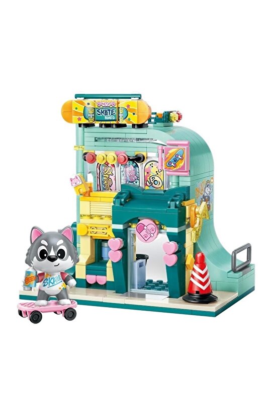 Mikro Blok Kaykay Dükkanı 344 Parça - Lego Setleri - Keeppley Mini Lego - Keeppley Lego - Mikro Blok