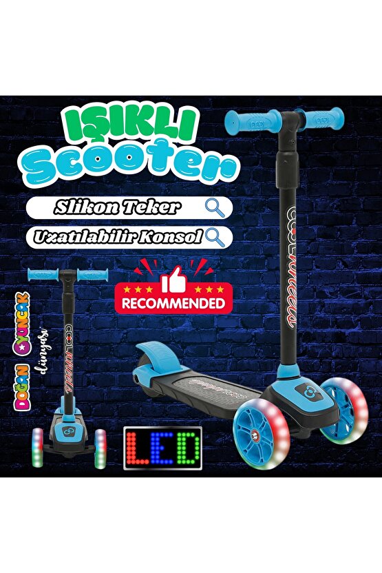 Cool Wheels Mavi Twist Işıklı 3 Tekerlekli Scooter - Işıklı Scooter - CoolWheels Scooter - Çocuk Sco