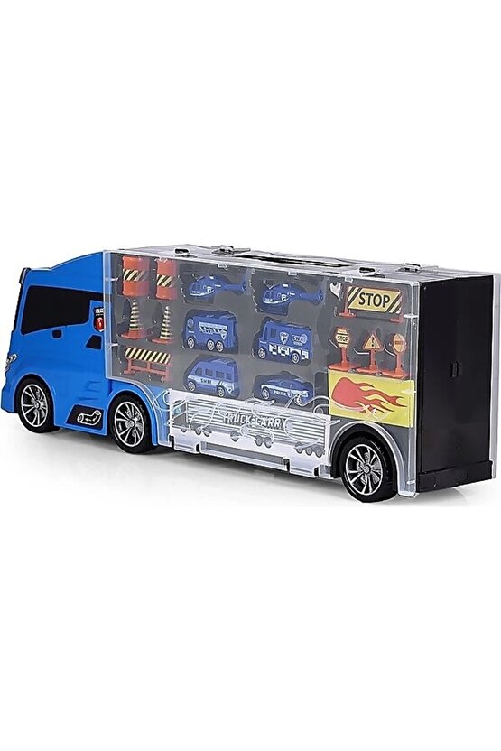 Rampalı Polis Tır Seti - Polis Taşıyıcı Tır - Kaydıraklı Kamyon - Araç Yol Seti - Tır Yol Seti - Oyu