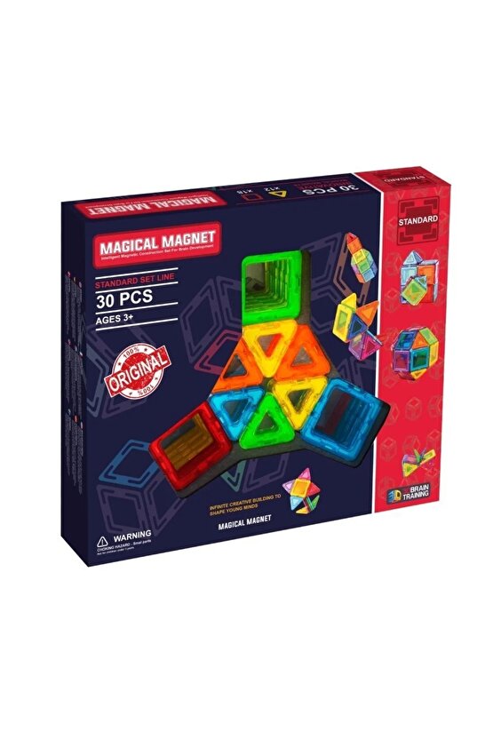 Orijinal Magical Magnet 30 Parça Manyetik Lego - Magnetic Magical Magnet - Mıknatıslı Lego - Mıknatı