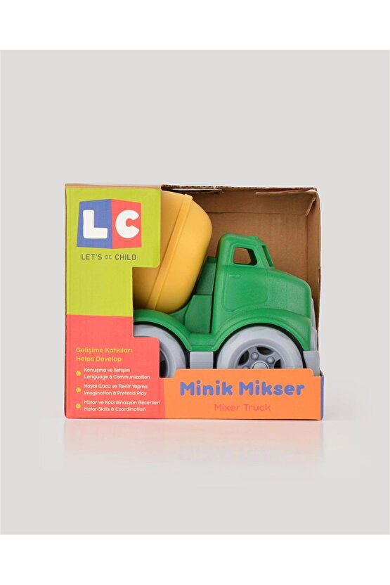 Lüx Yeşil Minik Mikser - Plastik Mikser - Kırılmaz Oyuncak - Kırılmaz Çimenyo Kamyon - Çimento Araba