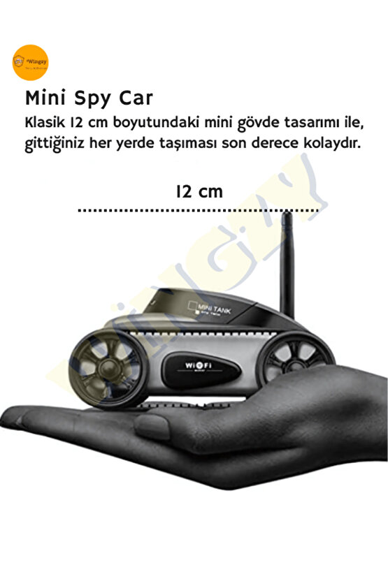 2.4GHz, Kameralı, Mini, Spy, Robot Araç, Android ve iOS Telefonlardan Kontrol Edilebilir