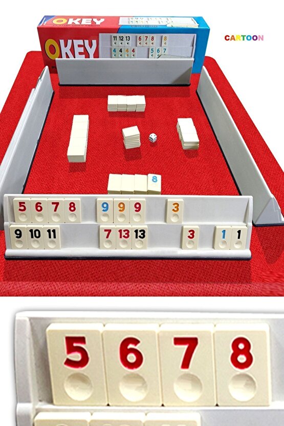 Spot Plastik Okey Takımı Büyük Boy 44cm Istaka Boyu 1. Sınıf Plastik Taş