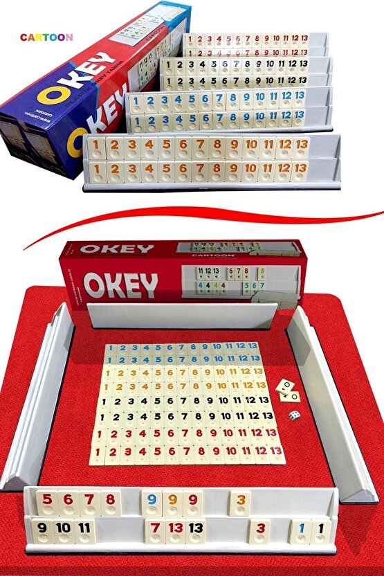 Spot Plastik Okey Takımı Büyük Boy 44cm Istaka Boyu 1. Sınıf Plastik Taş