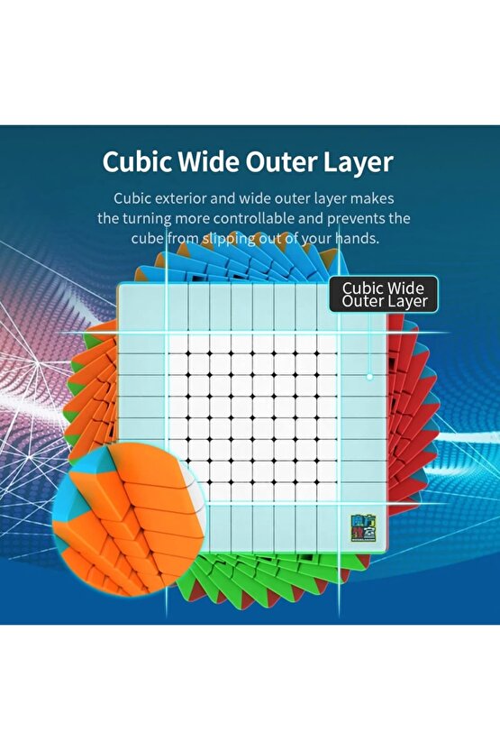 Orijinal Moyu Meilong 10x10 Küp - Moyu Speed Cube - Moyu 10x10 Zeka Küpü - Zeka Küpü - Rubik Küp