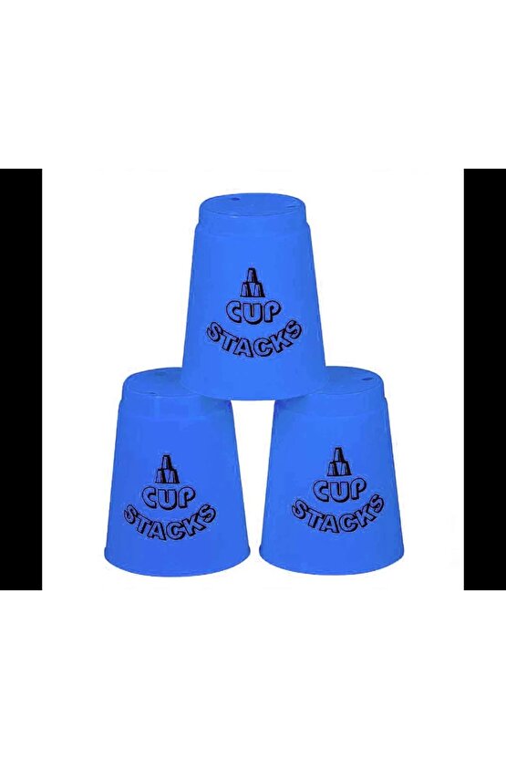 Orijinal Cup Stacks Bardak Oyunu - Speed Cup - Hızlı Bardaklar Oyunu - Hızlı Bardak Oyunu - Mavi