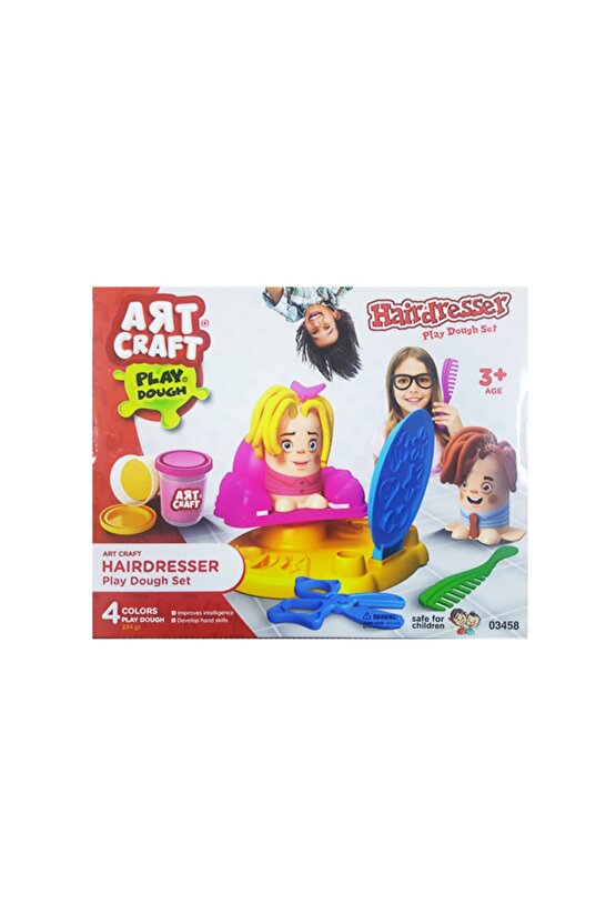 Kuaför Oyun Hamur Seti - 224gr - 4 Renk Oyun Hamuru - Birçok Aparat - Laboratuvar Onaylı