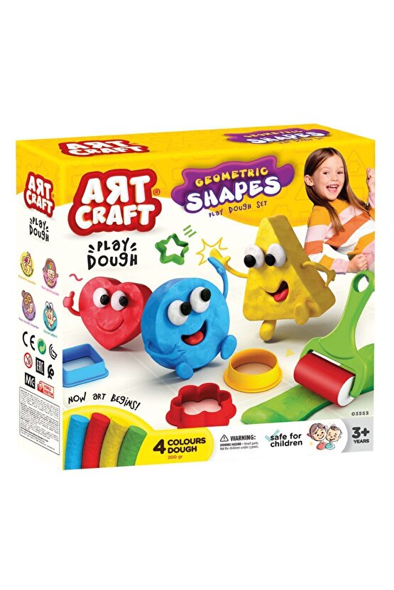 Geometrik Şekiller Hamur Seti (200 Gr.) - Oyun Hamuru Seti - Hamur Setleri - Hamur Kalıpları