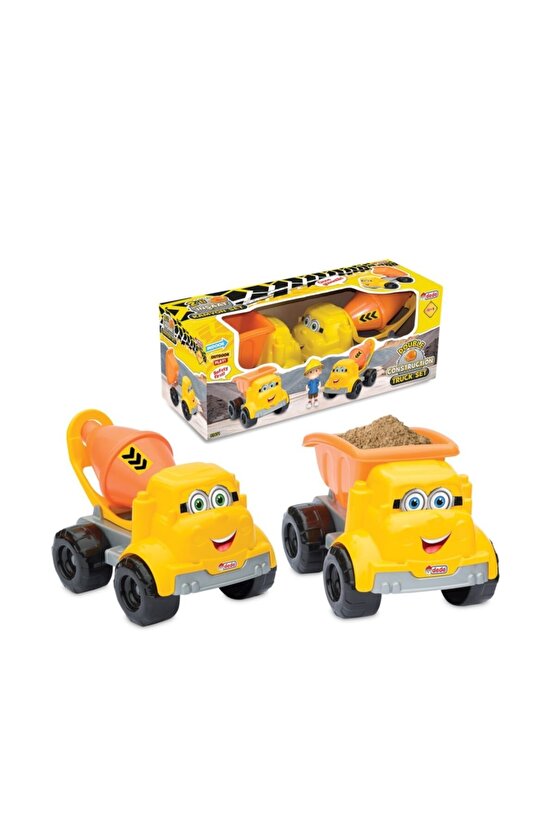 Ikili Inşaat Kamyon Seti - Araç Seti - Inşaat Seti - Inşaat Arabaları - Kamyon - Kepçe