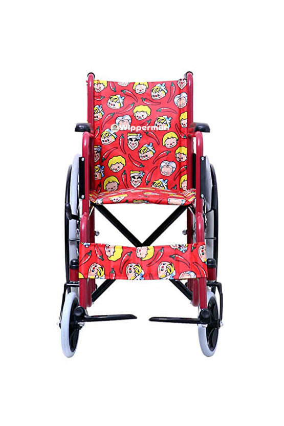 REFAKATÇİ KULLANIMINA UYGUN | KATLANIR | DESENLİ ÇOCUK TEKERLEKLİ SANDALYE