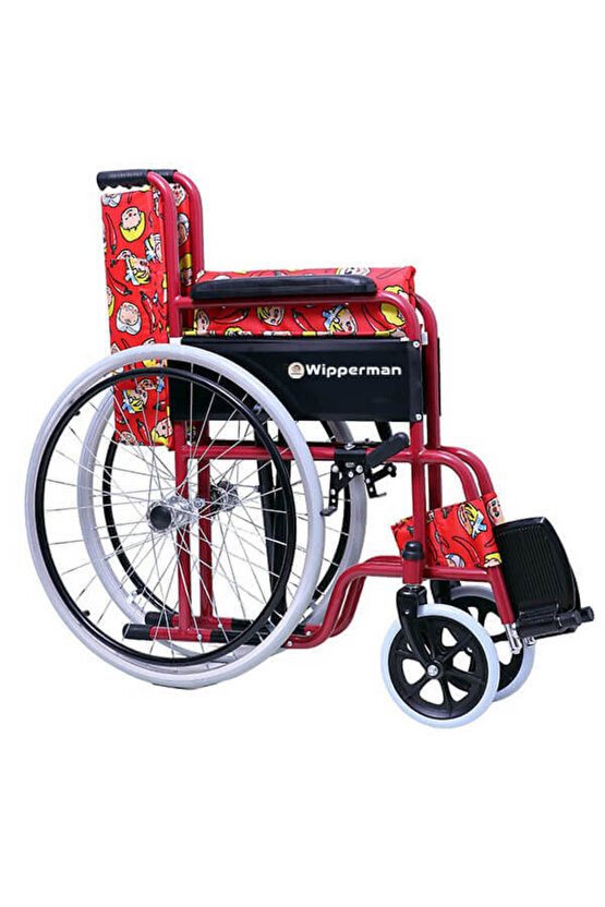 REFAKATÇİ KULLANIMINA UYGUN | KATLANIR | DESENLİ ÇOCUK TEKERLEKLİ SANDALYE