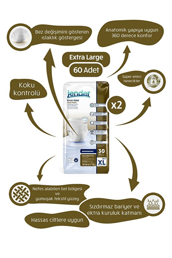 Emici Külot Xl 30lu 2 Paket