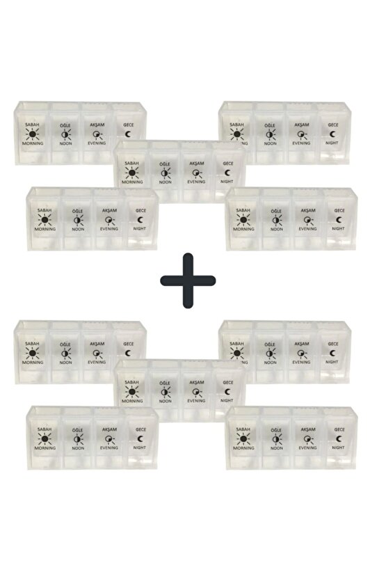 Günlük Ilaç Saklama Kutusu 4 Bölmeli 10 Adet