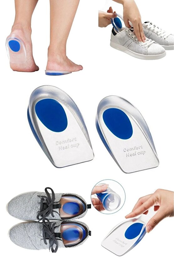 1 çift Silikon Topuk Dikeni Yastığı, Gizli Boy Uzatıcı Tabanlık,jel Topukluk