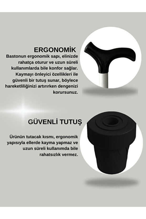 Baston Ayarlanabilir 80-100 Denge Bastonu Siyah