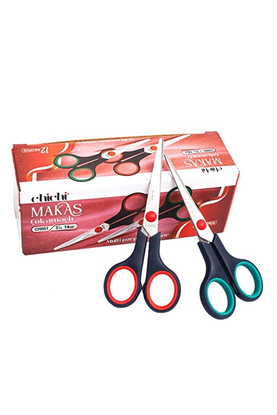 Plastik Saplı Çok Amaçlı Makas 5-12 İnç 14cm  C2005T