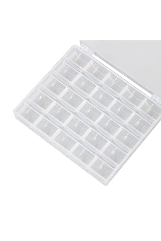 Ev Tipi Aile Dikiş Makinesi 25 li Şeffaf Masura Saklama Kutusu